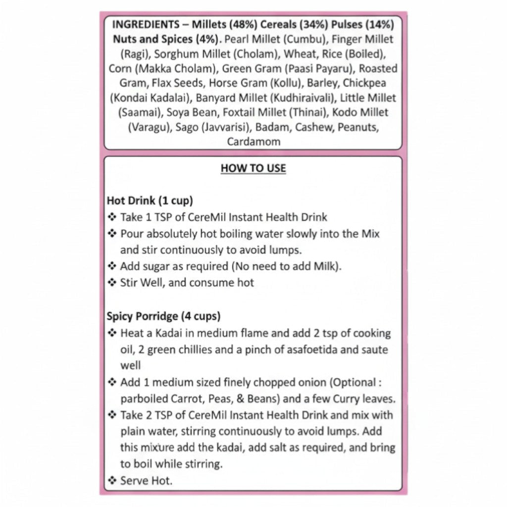 CereMil - Instant Health Drink ReadyMix - Balali's Vishalam