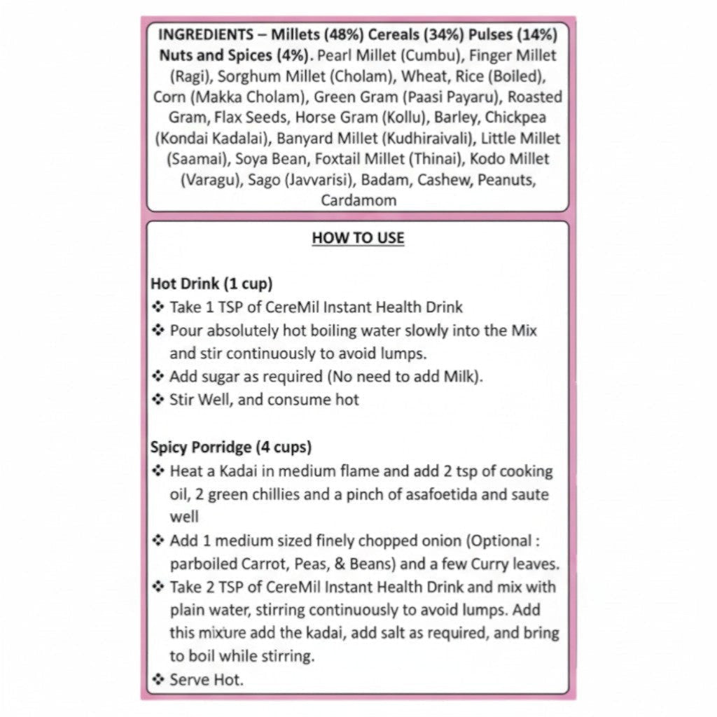 CereMil - Instant Health Drink ReadyMix - Balali's Vishalam